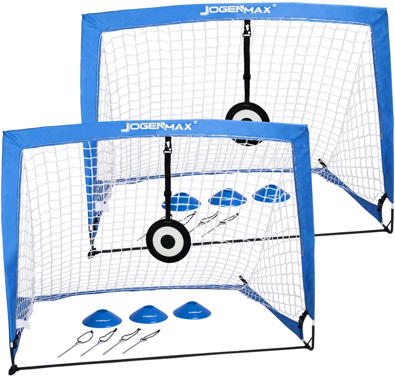 JOGENMAX Portable Soccer Goal, Pop Up Goal Nets with Aim Target